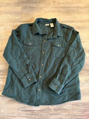 L.L. Bean Men's Forest Green Button-Down Shirt